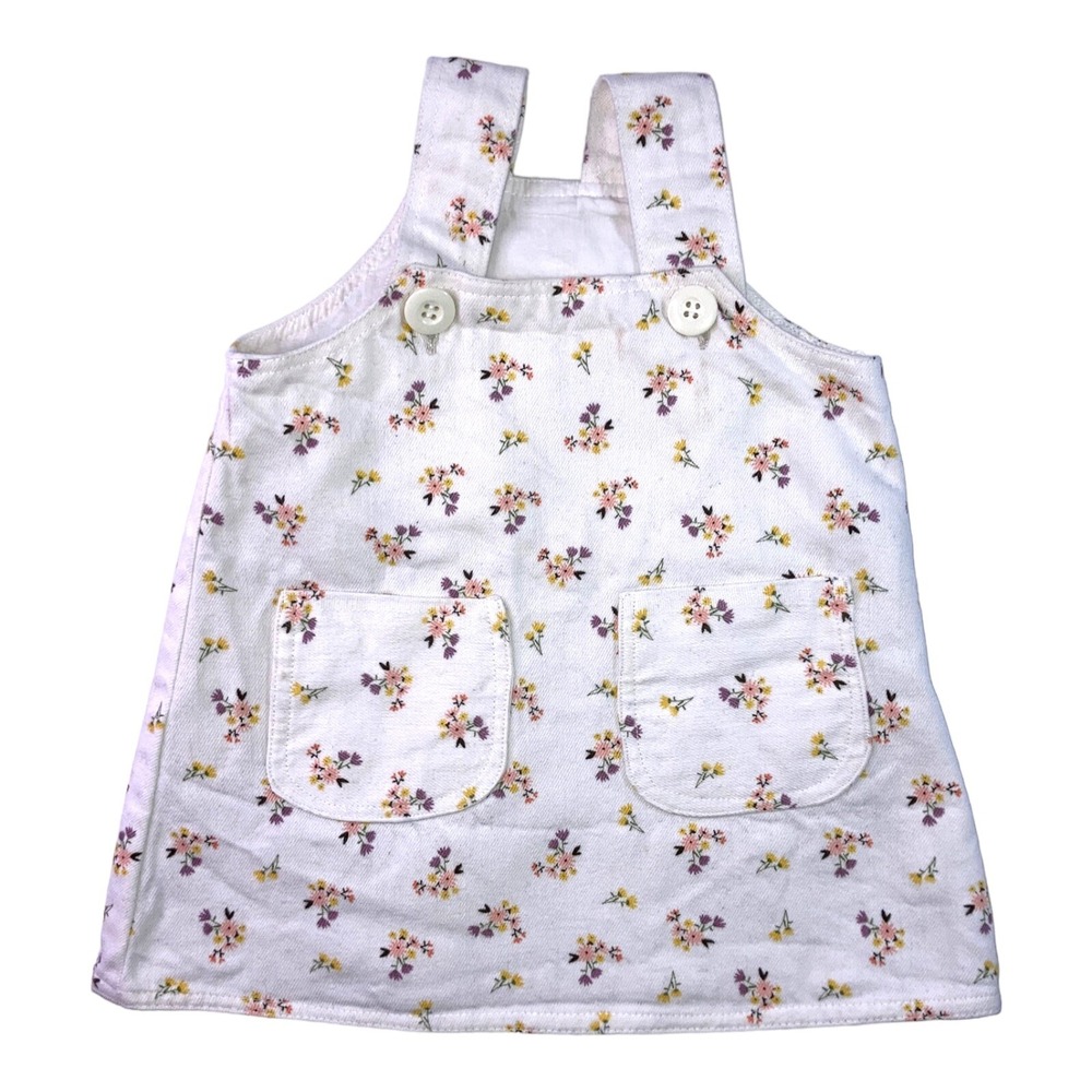 GOCCO 6 months 5-6 Baby Girl Corduroy Jumper Dress Floral Print Adjustable Strap